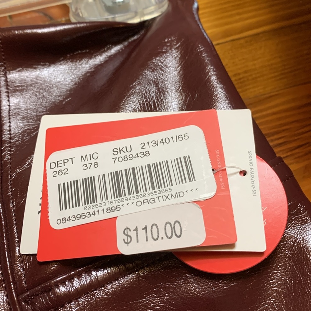 NWT Spanx brown faux leather pants. - Picture 4 of 8